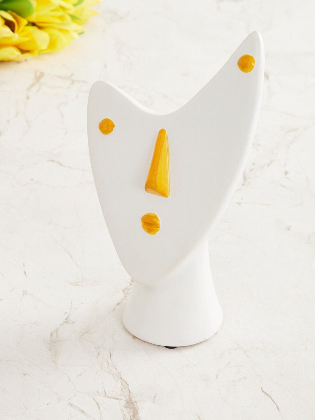 Home Centre White & Yellow Face Figurine Price in India