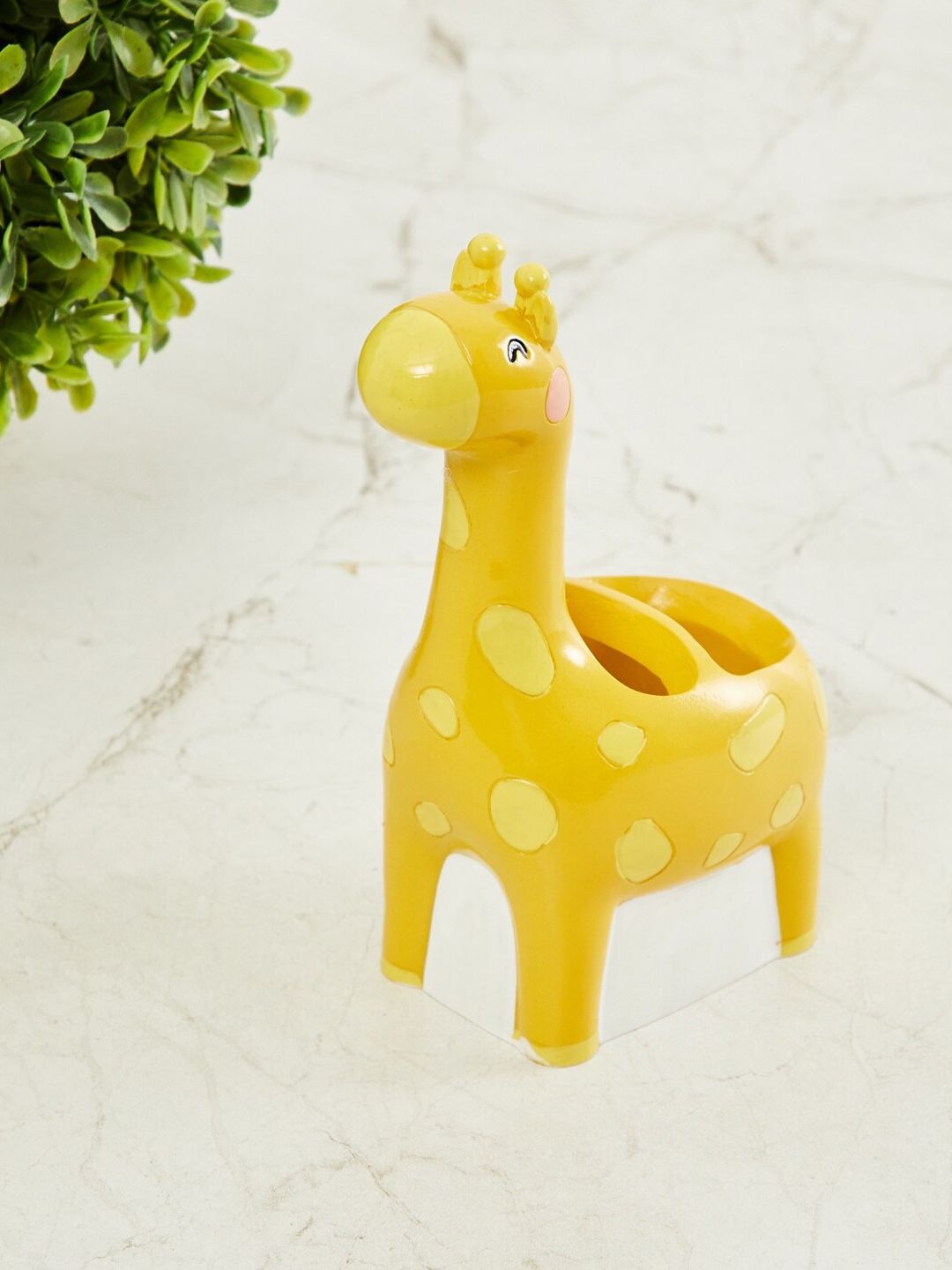 Home Centre Yellow & Pink Slate Giraffe Tooth Brush Holder Price in India