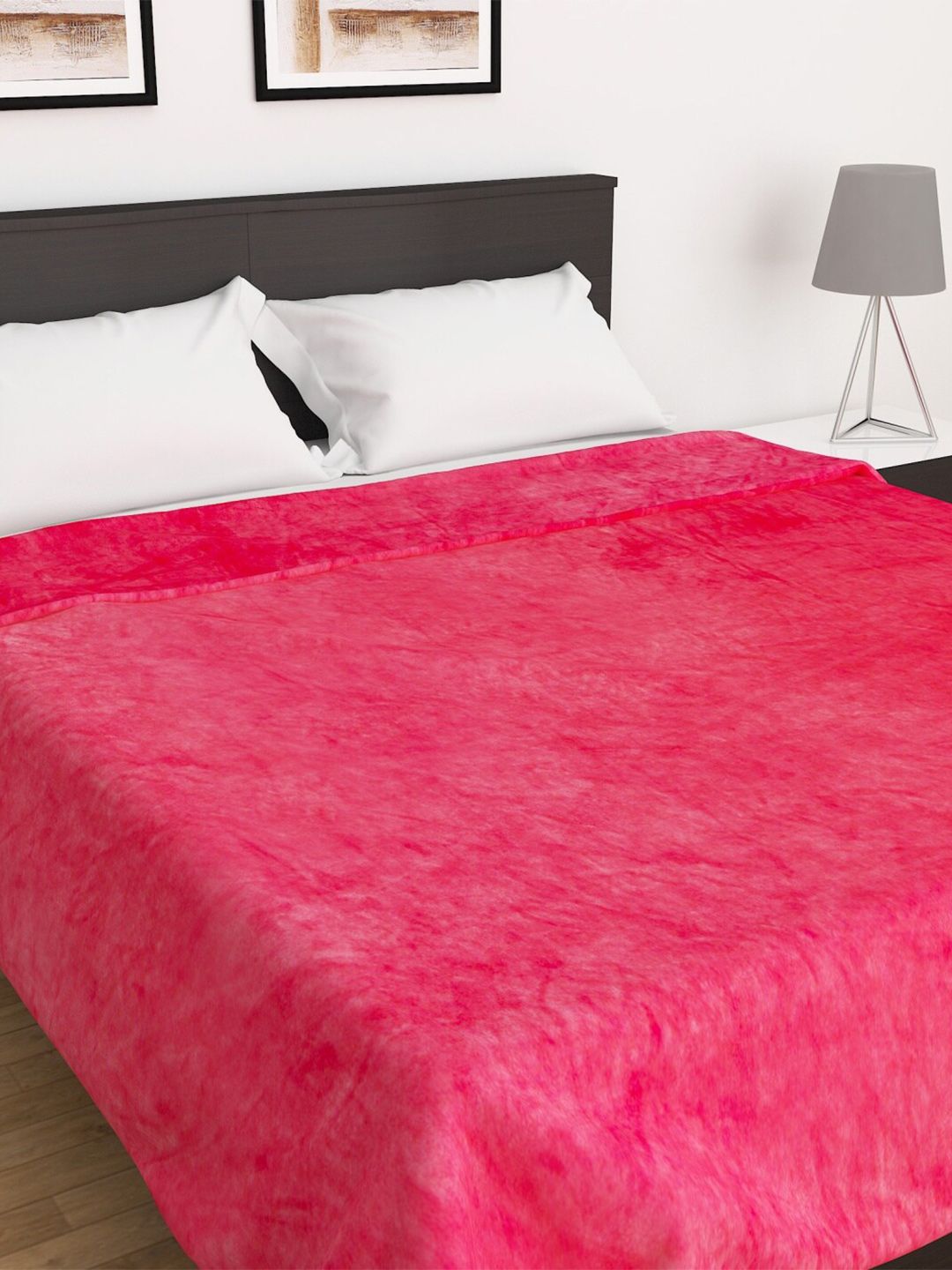 Home Centre Red Solid AC Room 110 GSM Double Bed Blanket Price in India