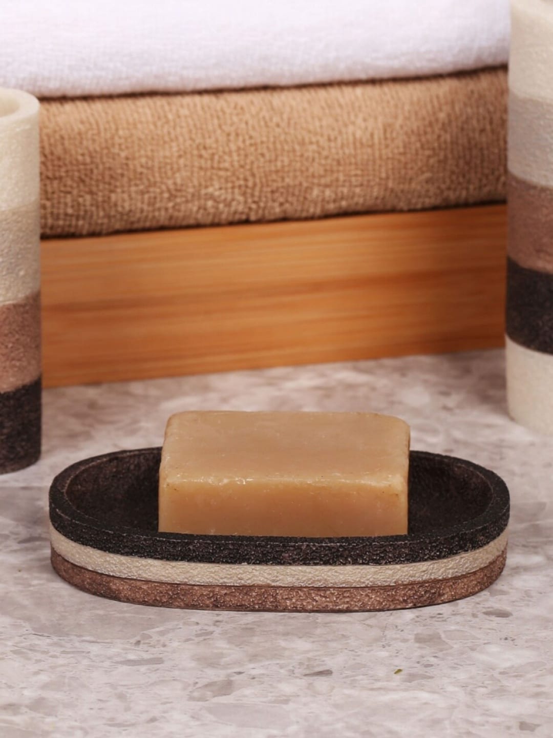 Home Centre Brown Textured Soap Dish Price in India