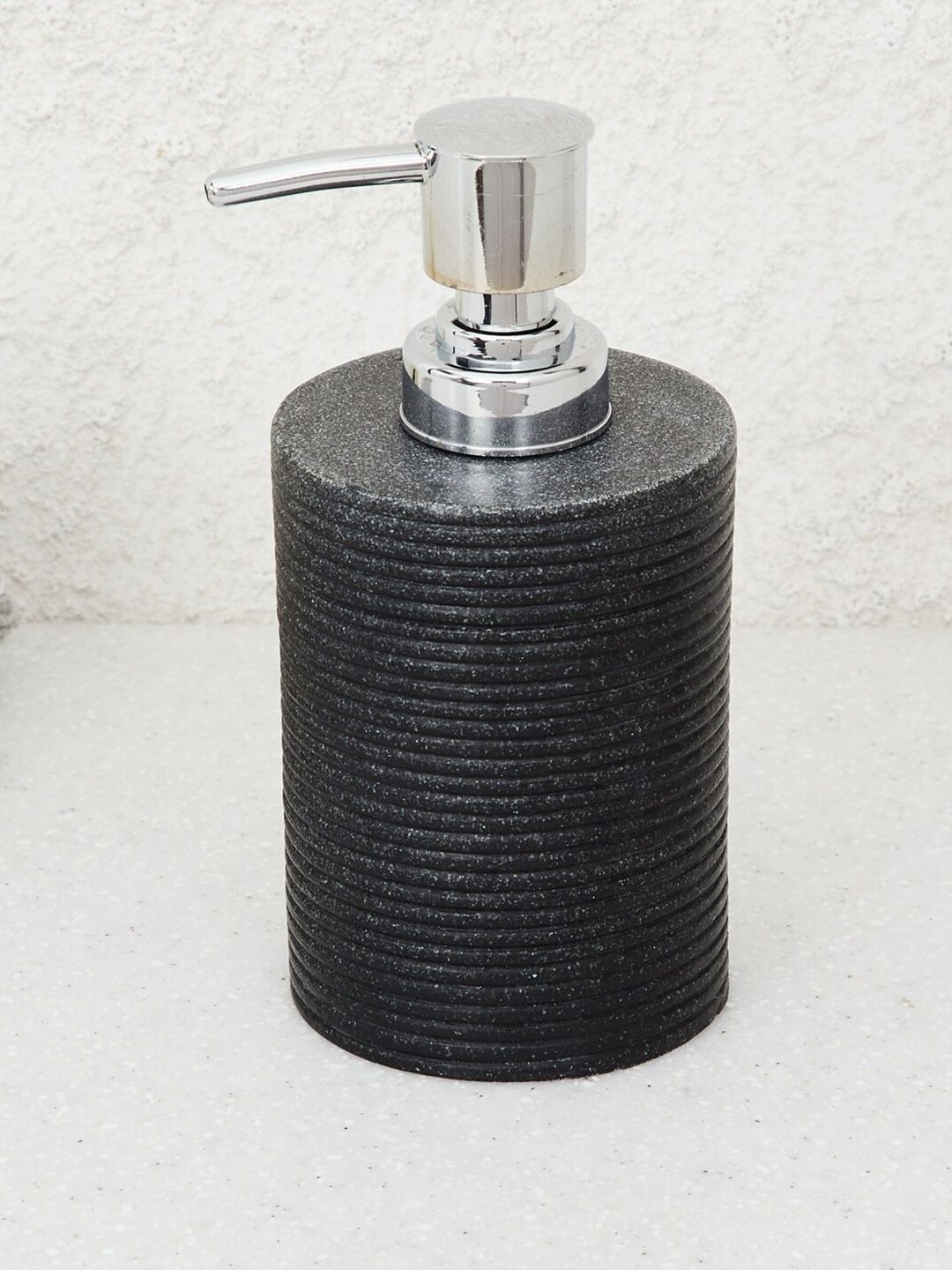 Home Centre Black Carter Textured Polyresin Soap Dispenser Price in India
