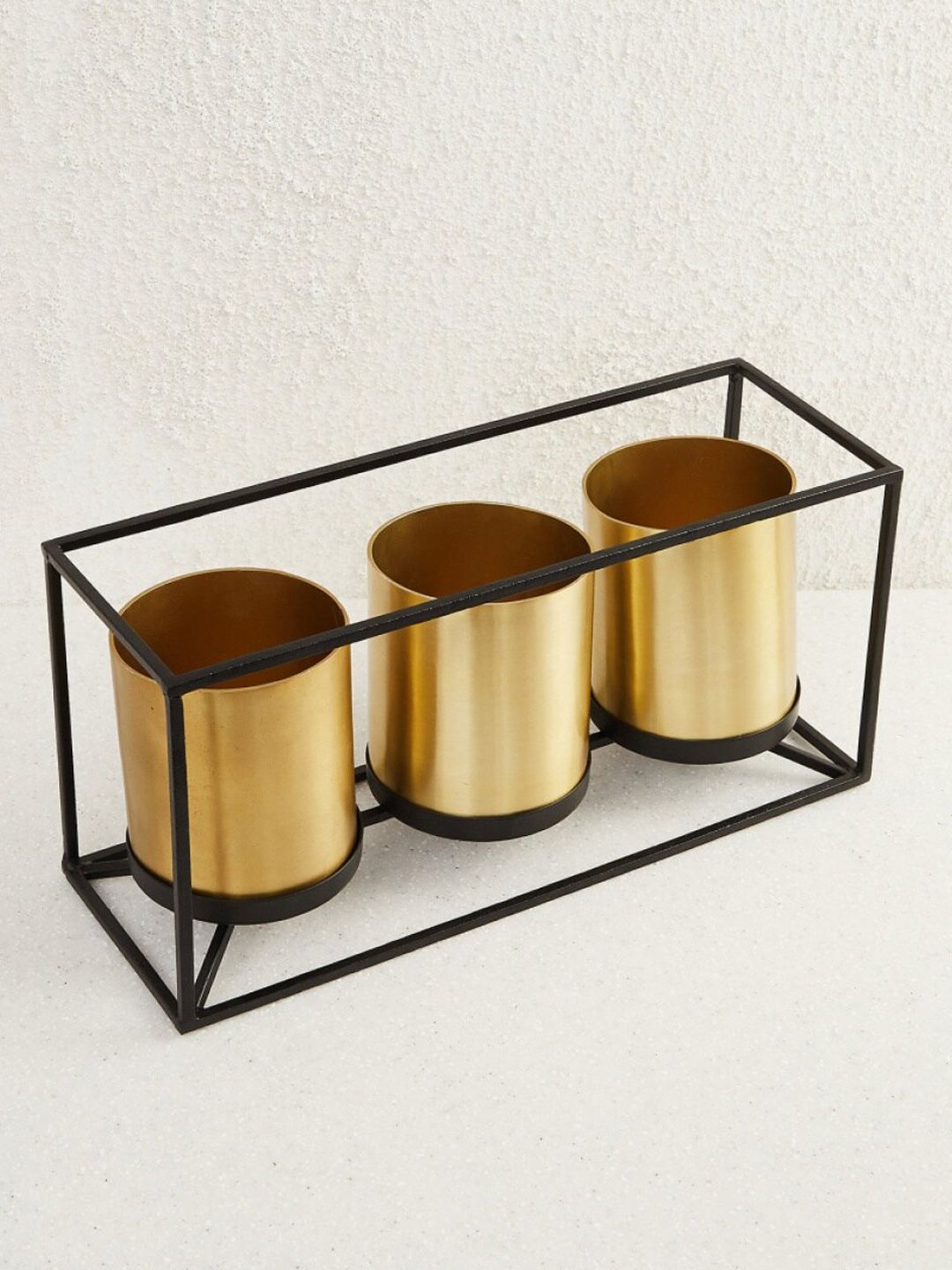Home Centre Black & Gold-Toned Miraya Ayaka Metal Planter with Stand Price in India
