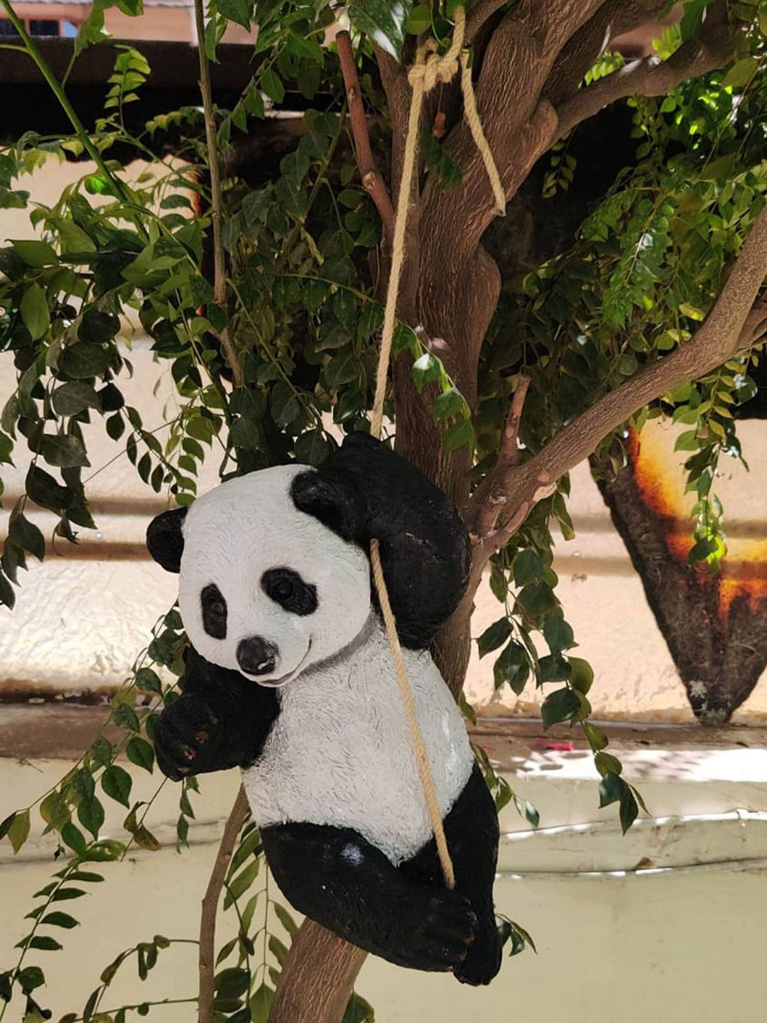 Wonderland White & Black Climbing Rope Panda Hanging Garden Accessory Price in India