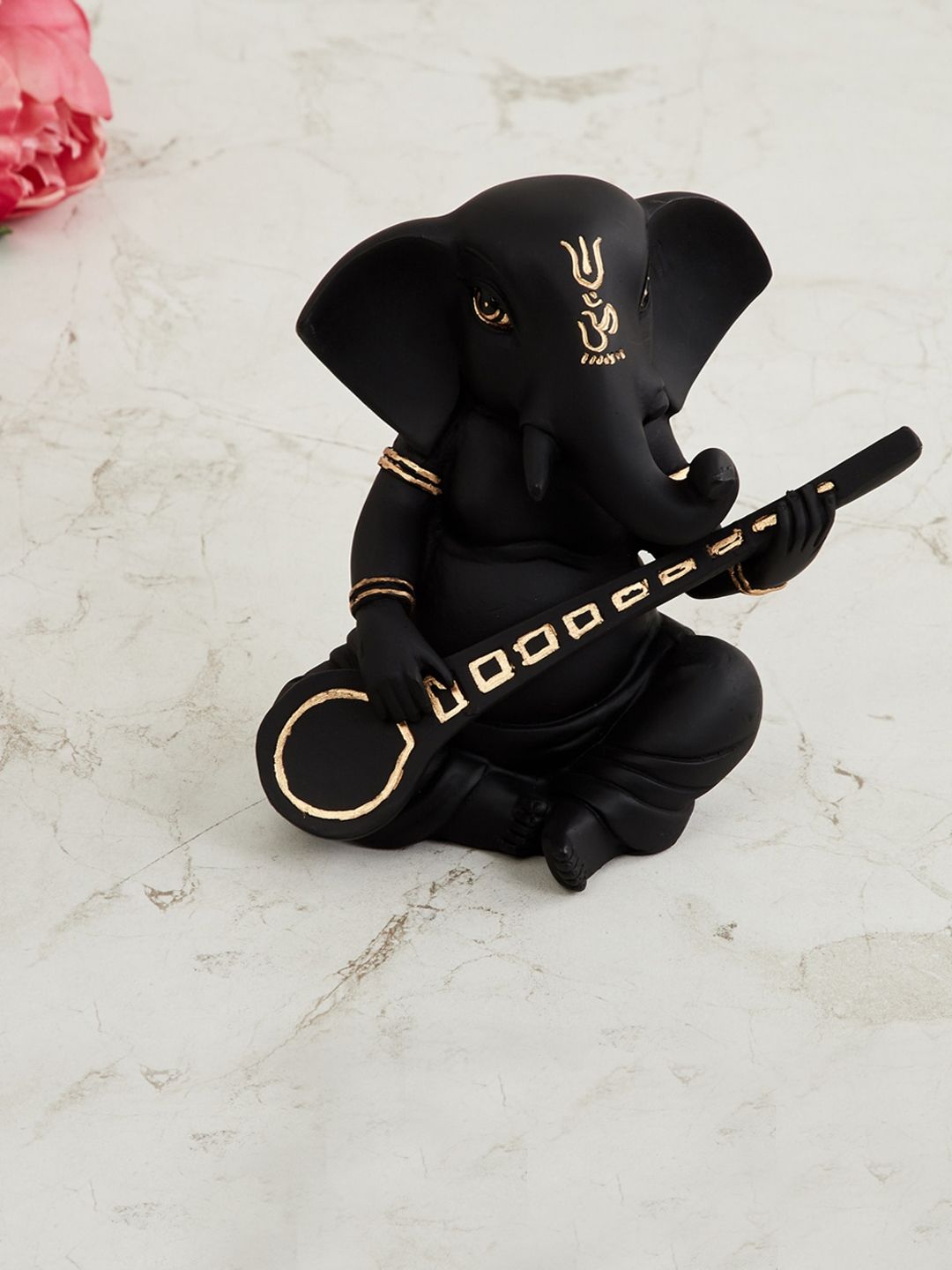 Home Centre Black Ganesha  With Sitar Figurine Price in India