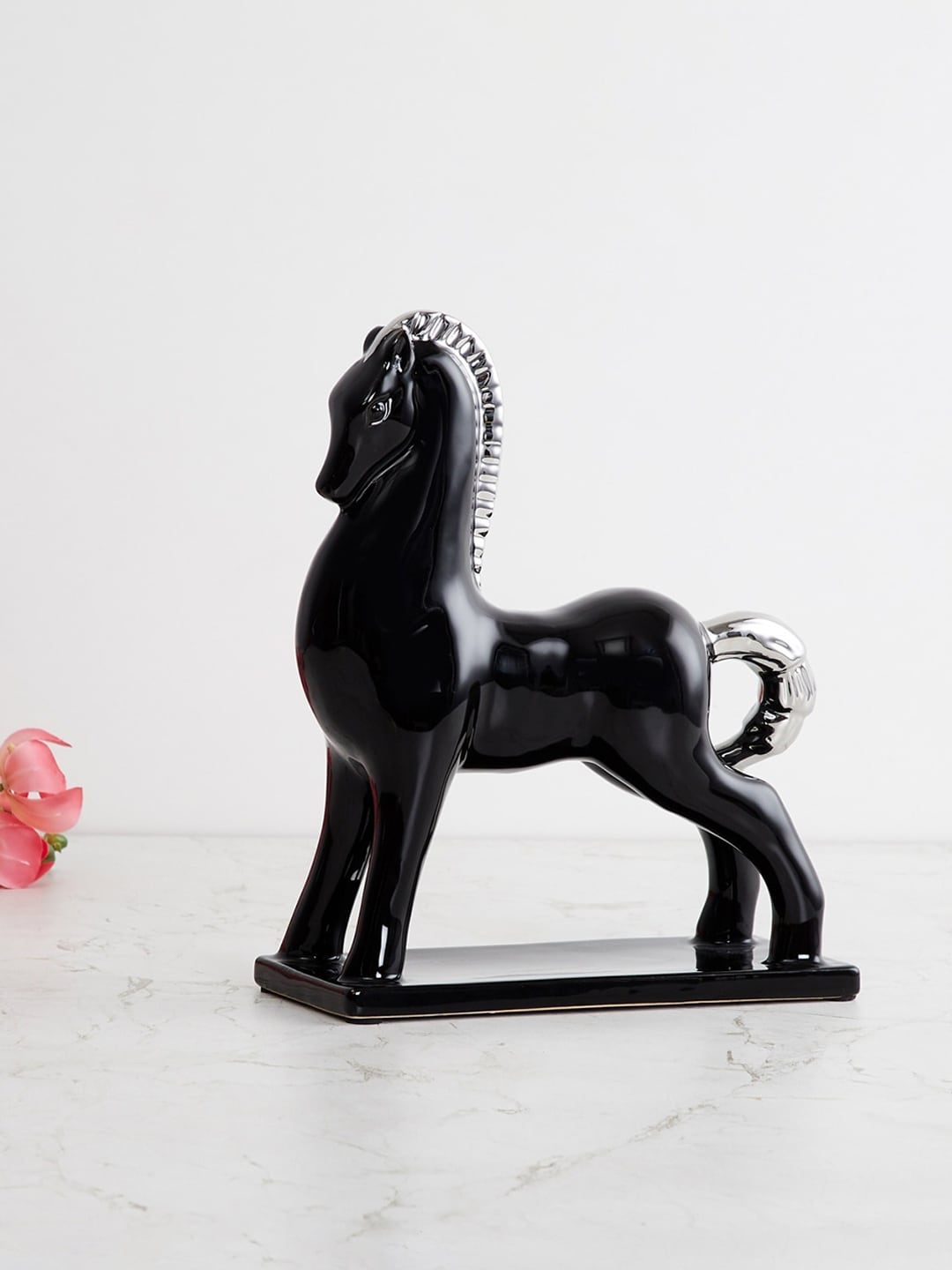 Home Centre Black & White Splendid Solid Horse Figurine Showpiece Price in India