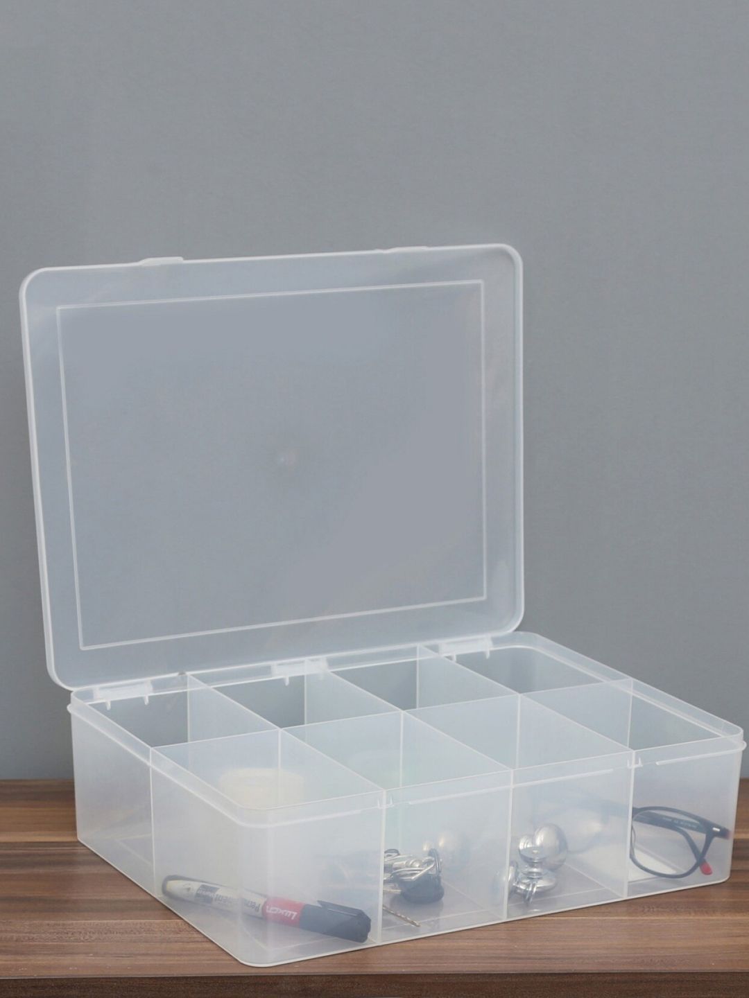 Home Centre Transparent Solid Regan Divided Plastic Box Organiser Price in India