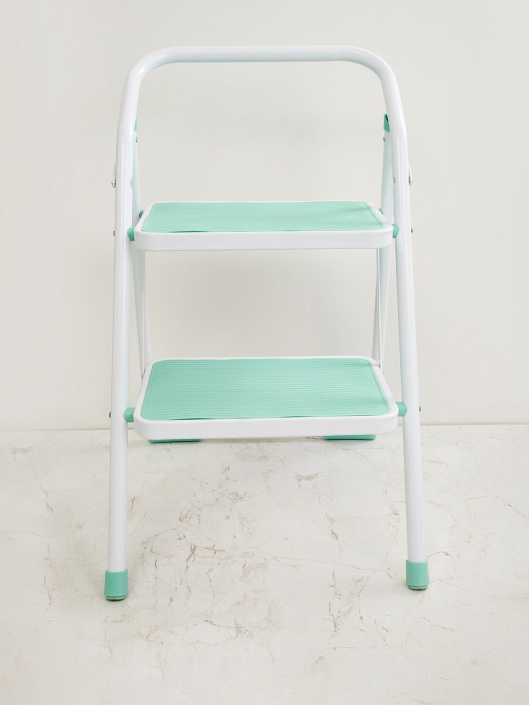 Home Centre White & Green Solid Omnia 2 Step Ladder Price in India
