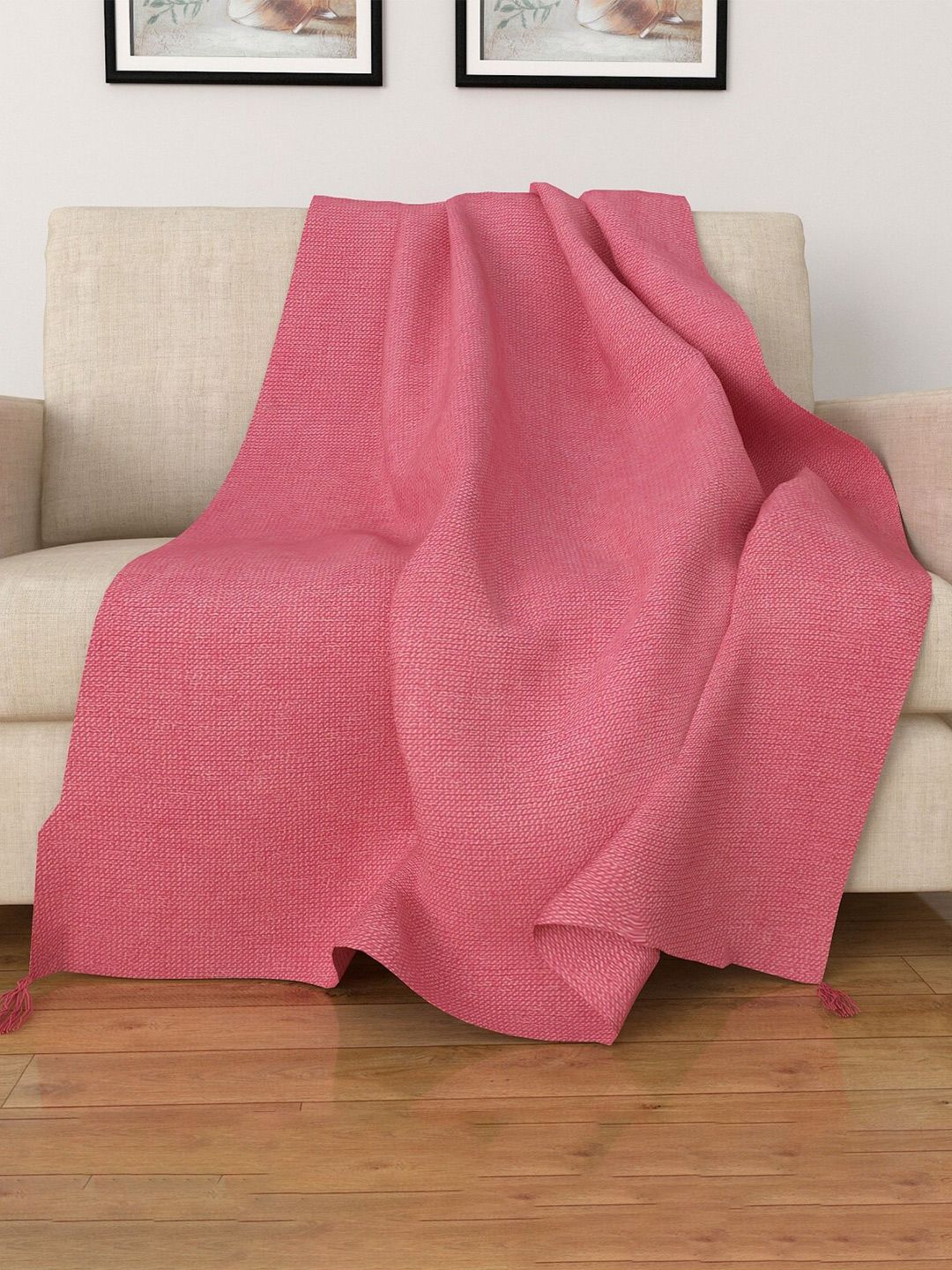 Home Centre Pink Solid AC Room 110 GSM Single Bed Blanket Price in India