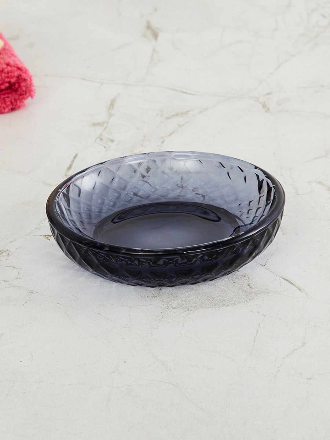 Home Centre Blue Solid Organic Arya Glass Soap Dish Price in India