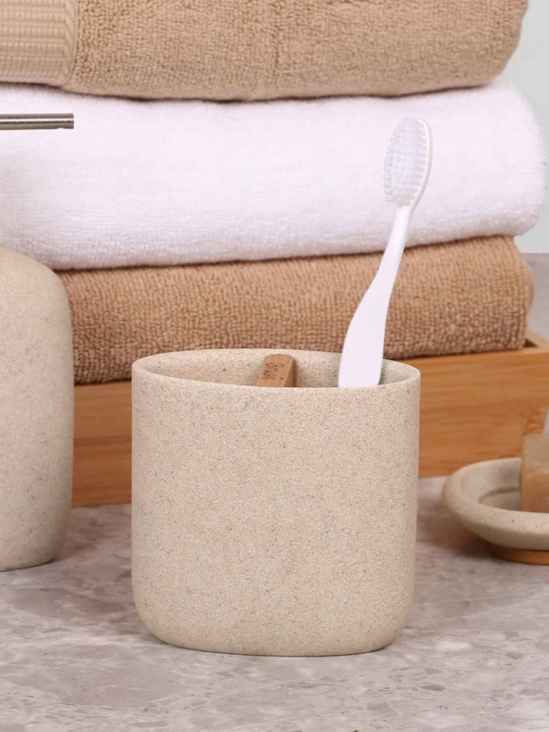 Home Centre Beige Solid Hudson Zen Tooth Brush Holder Price in India