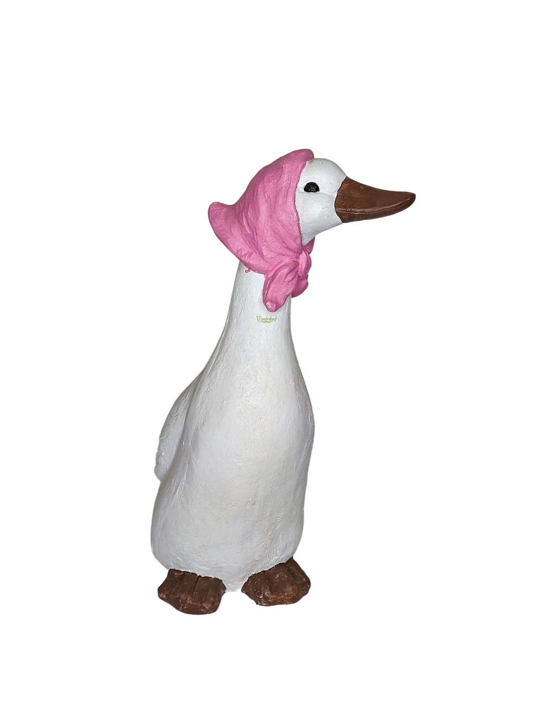 Wonderland White & Pink Geese With Scarf Garden Accessory Price in India