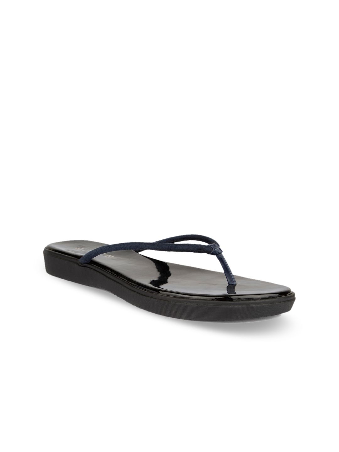 SOLES Women Navy Blue Thong Flip-Flops Price in India