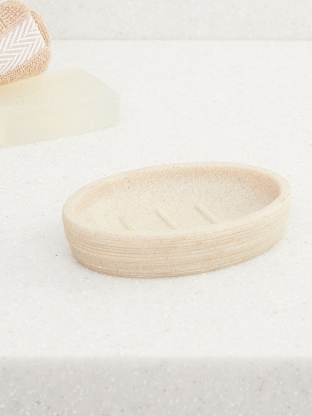 Home Centre Beige Poly Resin Marshmallow Textured Soap Dish Price in India