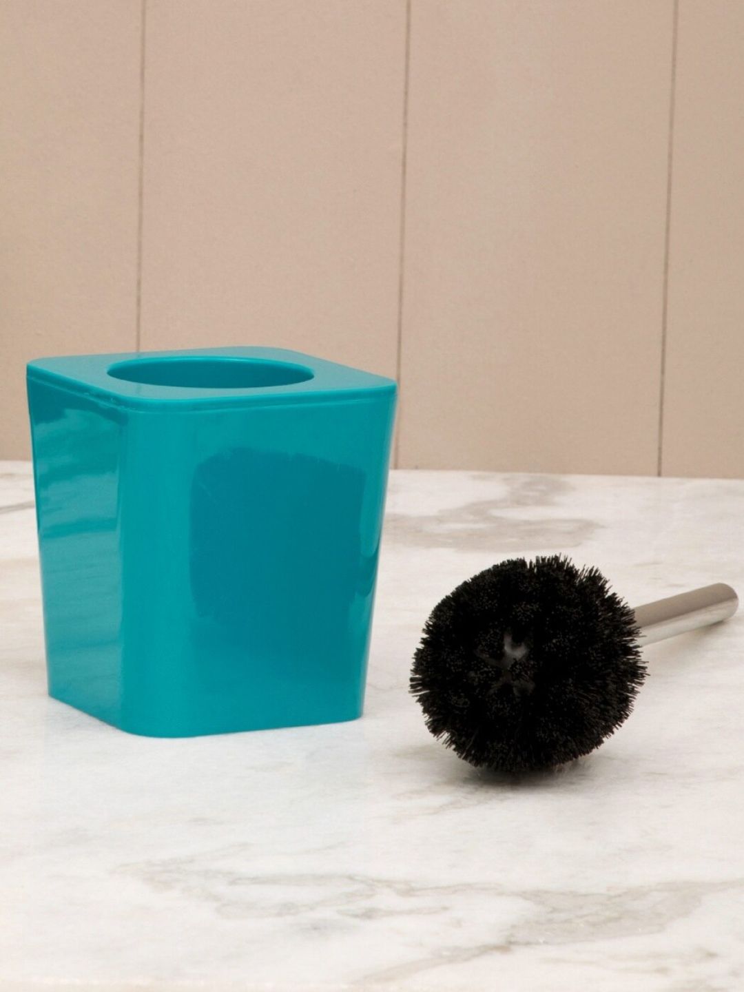 Home Centre Blue Solid Hilda Daintree Plastic Square Toilet Brush Holder Price in India