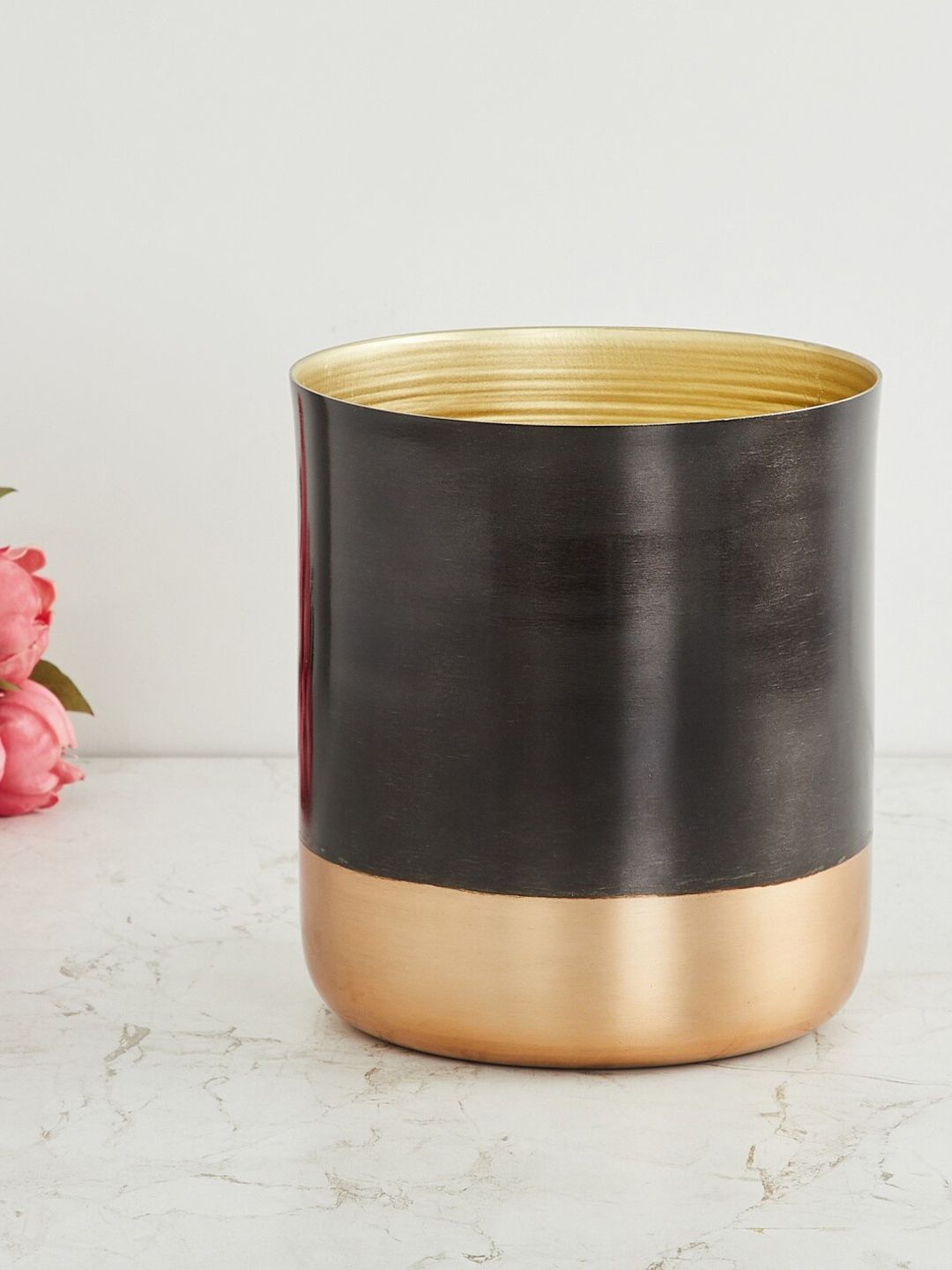 Home Centre Gold Toned & Black Fiesta Yael Dual-Colour Planter Price in India