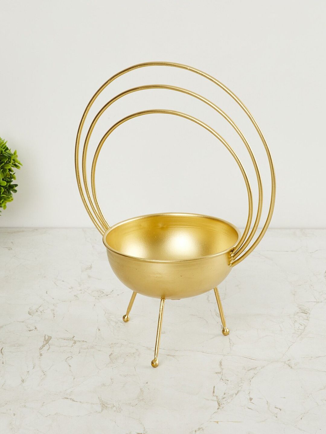 Home Centre Gold-Toned Solid Floor Metal Planter Price in India