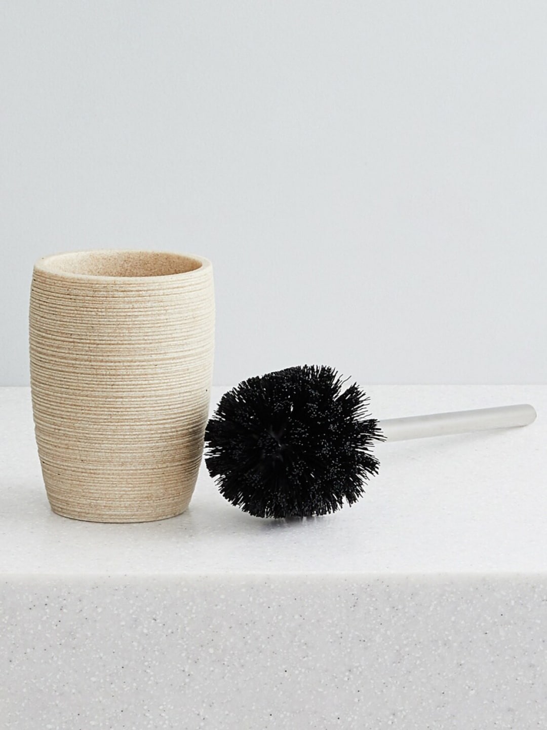 Home Centre Beige & Charcoal Grey Marshmallow Textured Toilet Brush With Holder Price in India