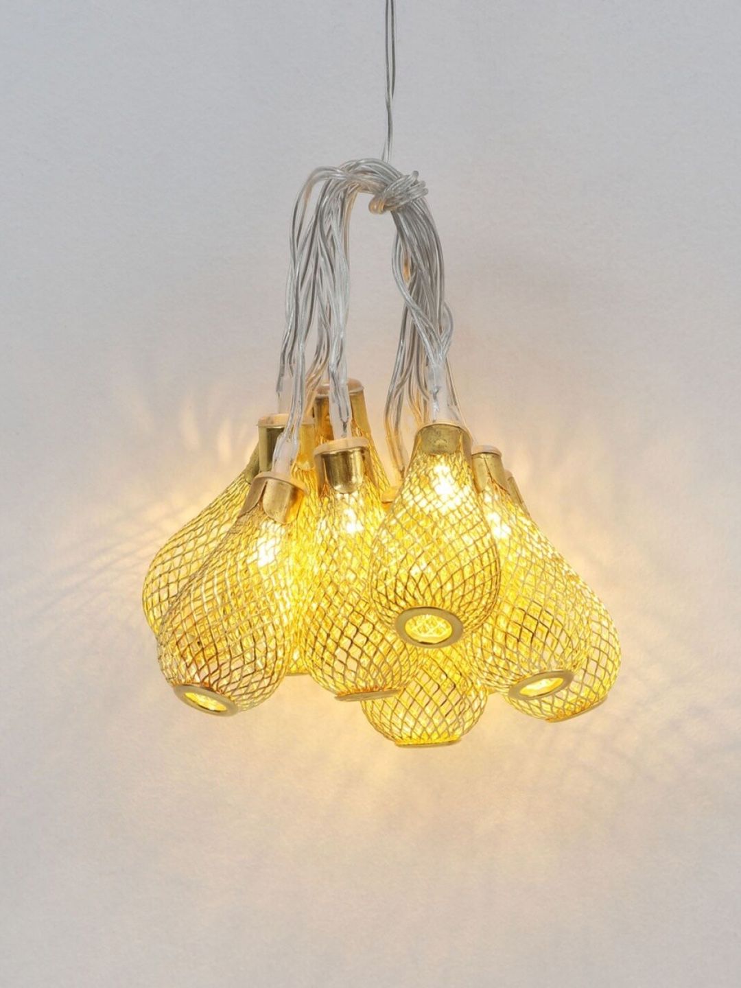 Home Centre Gold-Toned Solid Contemporary 10 Pcs Wall String Lights Price in India