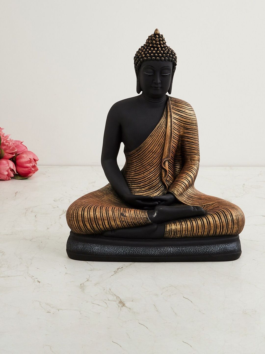 Home Centre Black & Copper-Toned Corsica Meditative Buddha Figurine Showpiece Price in India