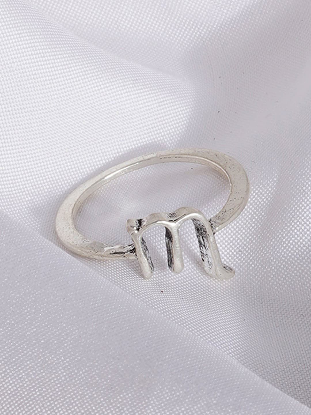 JOKER & WITCH Silver-Plated Scorpio Zodiac Finger Ring Price in India