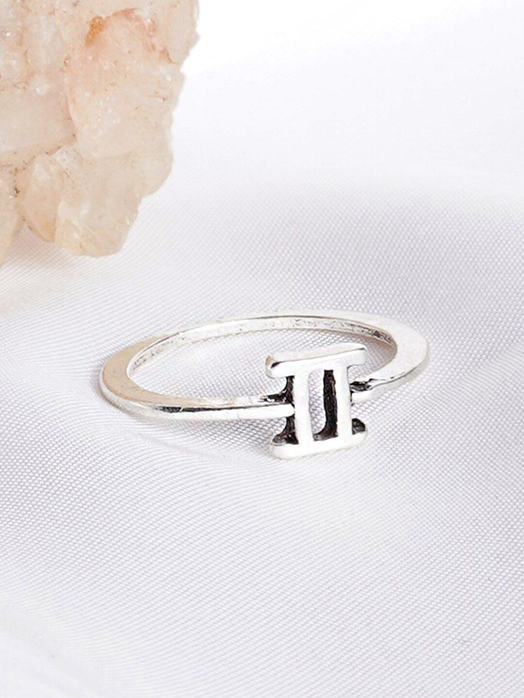 JOKER & WITCH Silver-Plated Gemini Zodiac Finger Ring Price in India