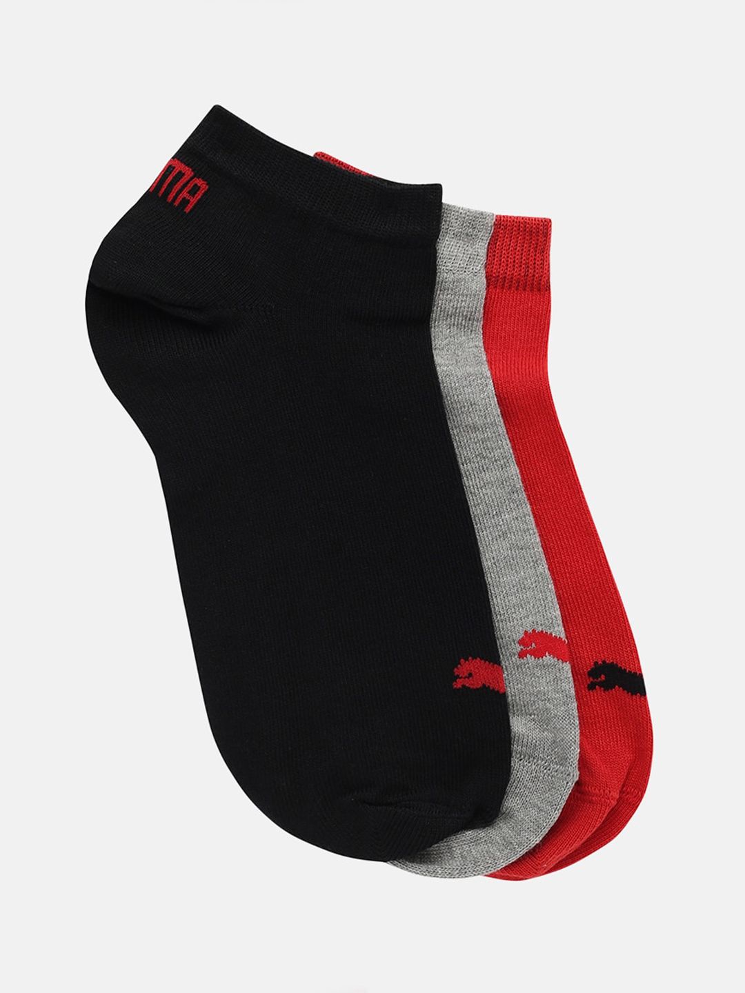 Puma Adults Multicoloured Pack of 3 Solid Ankle Length Socks Price in India