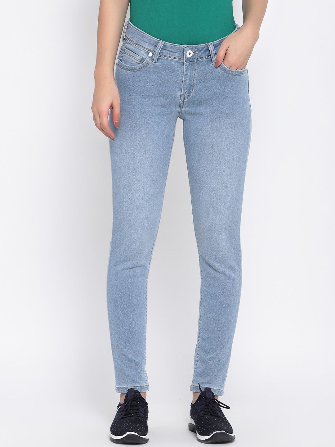 Pepe Jeans Women Blue Skinny Fit Jeans Price in India