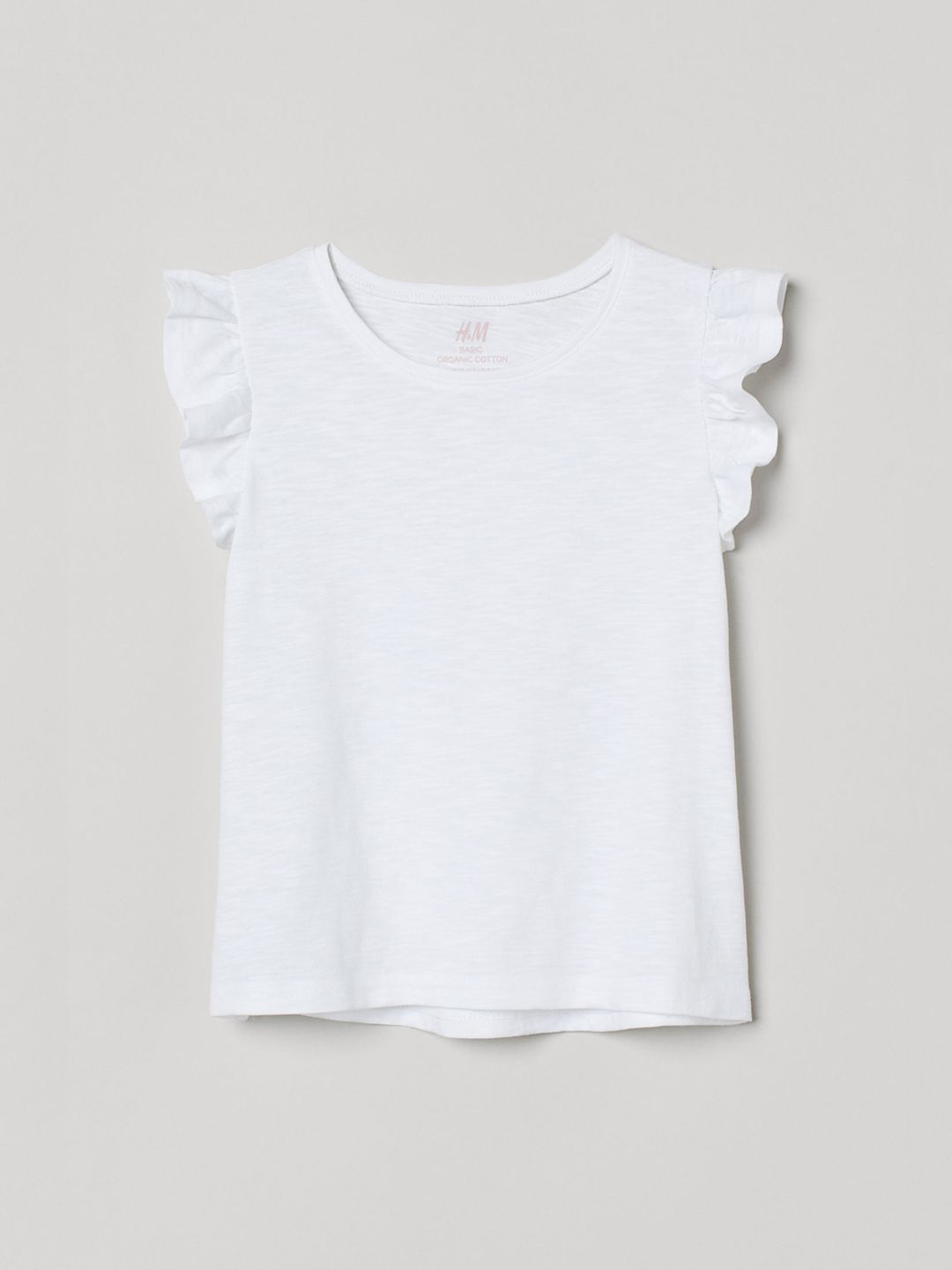 H&M Girls White Solid Jersey Top Price in India