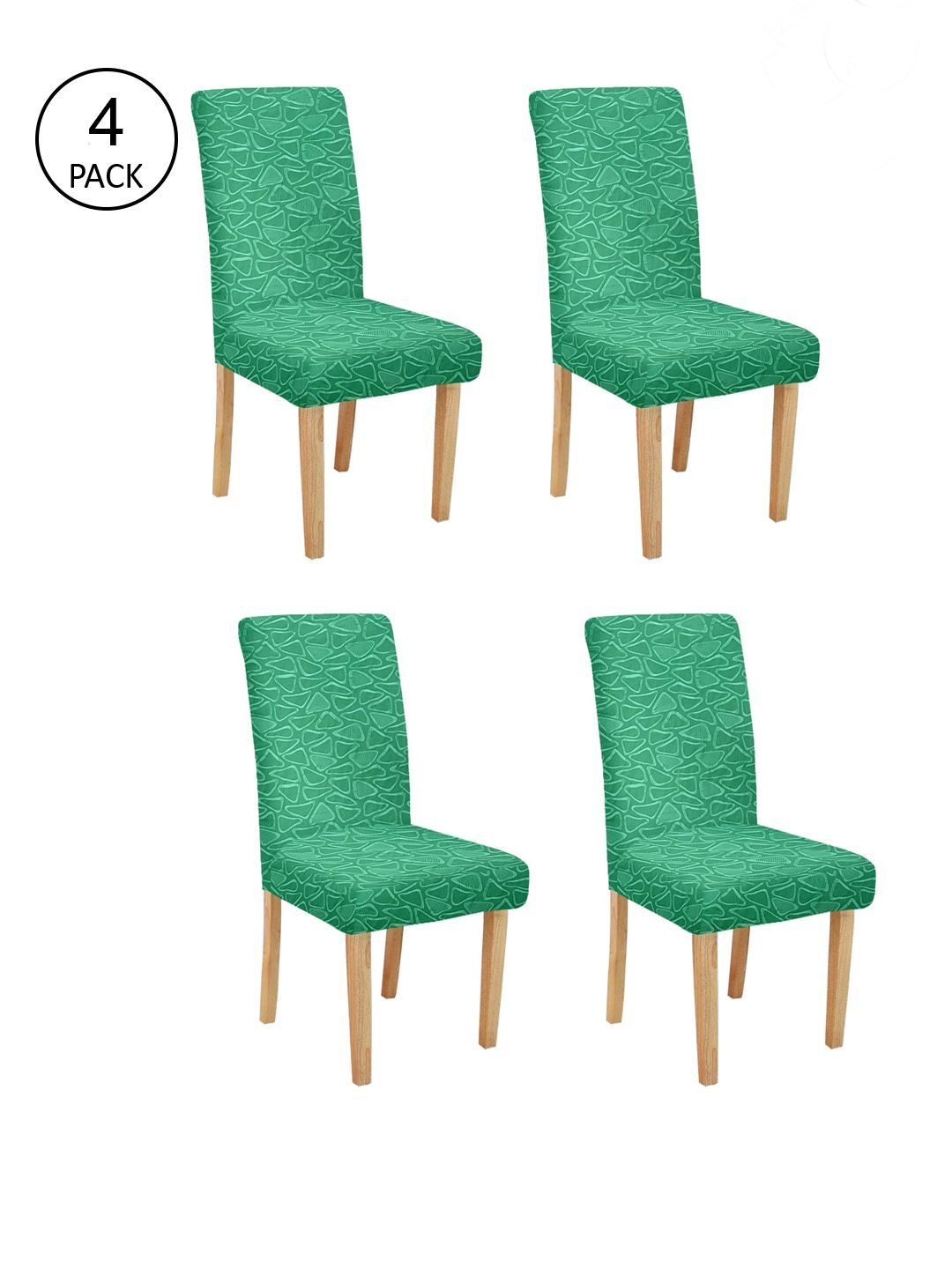 Cortina Set Of 4 Green Self Design Chair Covers Price in India