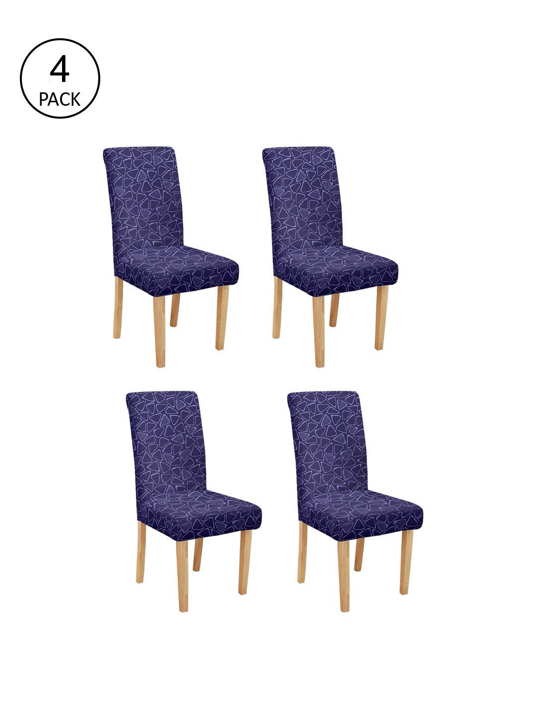 Cortina Set Of 4 Printed Chair Covers Price in India