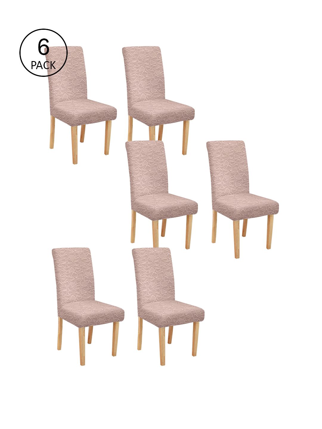 Cortina Set of 6 Pink Printed Chair Covers Price in India