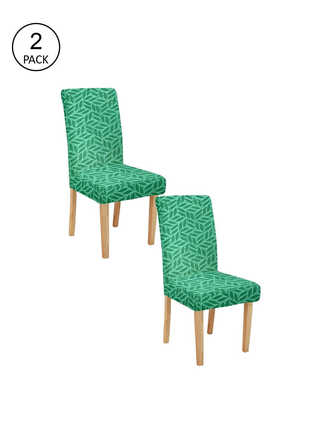 Cortina Set Of 2 Green Printed Chair Covers Price in India