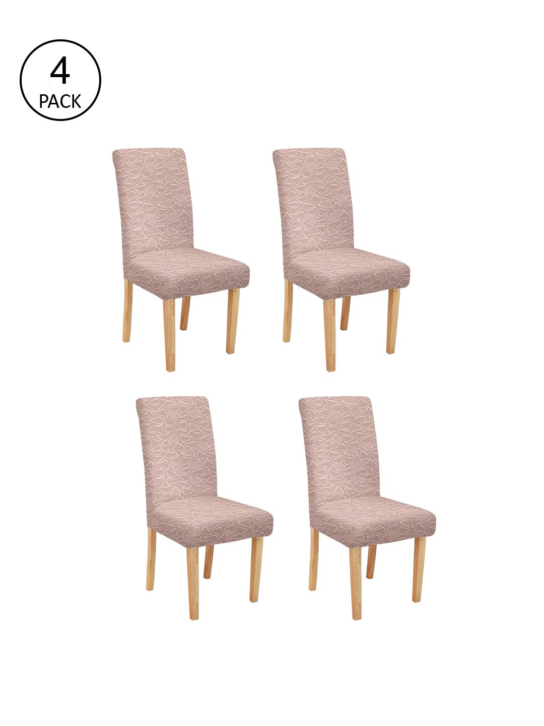 Cortina Set of 4 Pink Printed Chair Covers Price in India