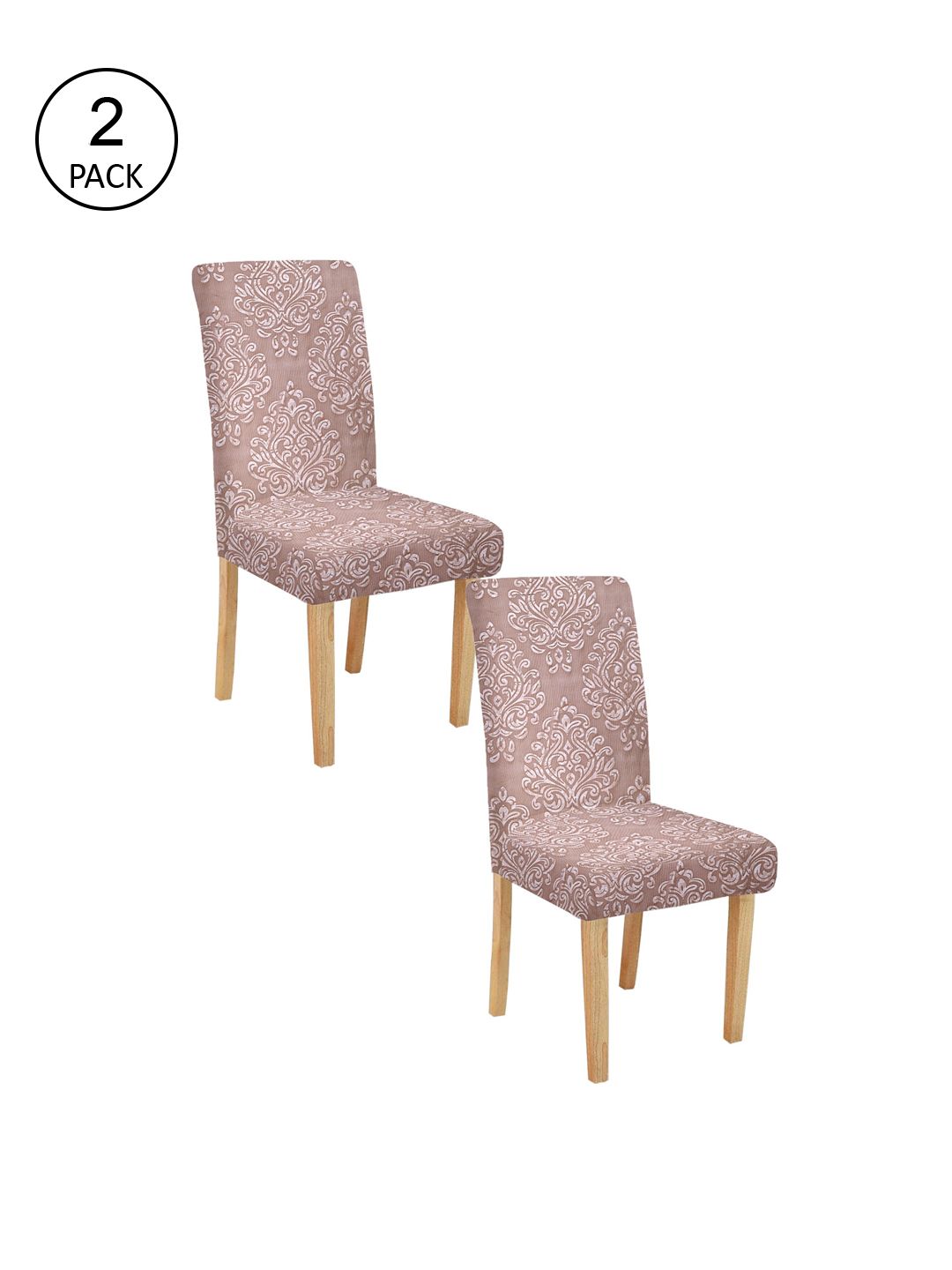 Cortina Set Of 2 Pink Printed Chair Covers Price in India