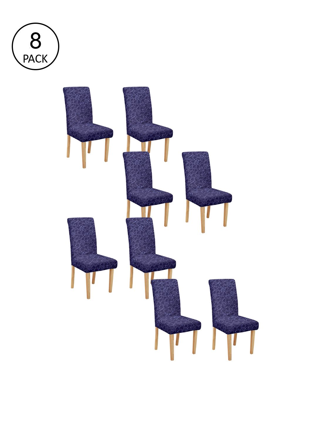 Cortina Set of 8 Purple Self Design Chair Covers Price in India