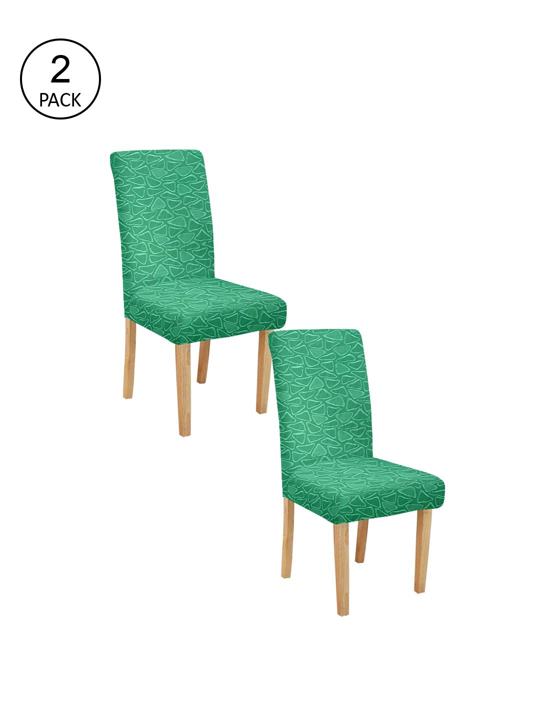 Cortina Set Of 2 Green Self-Design Chair Covers Price in India