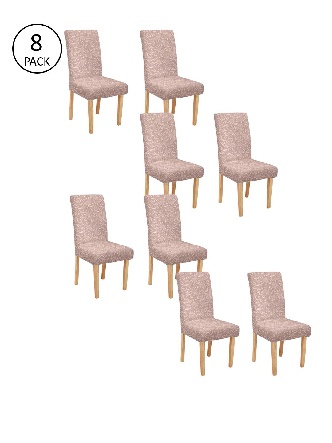 Cortina Set of 8 Pink Printed Chair Covers Price in India