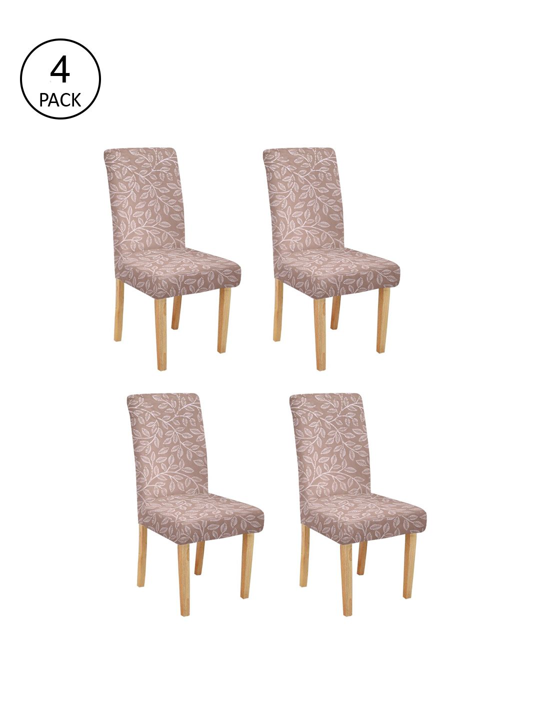 Cortina Set Of 4 Pink Self Design Chair Covers Price in India