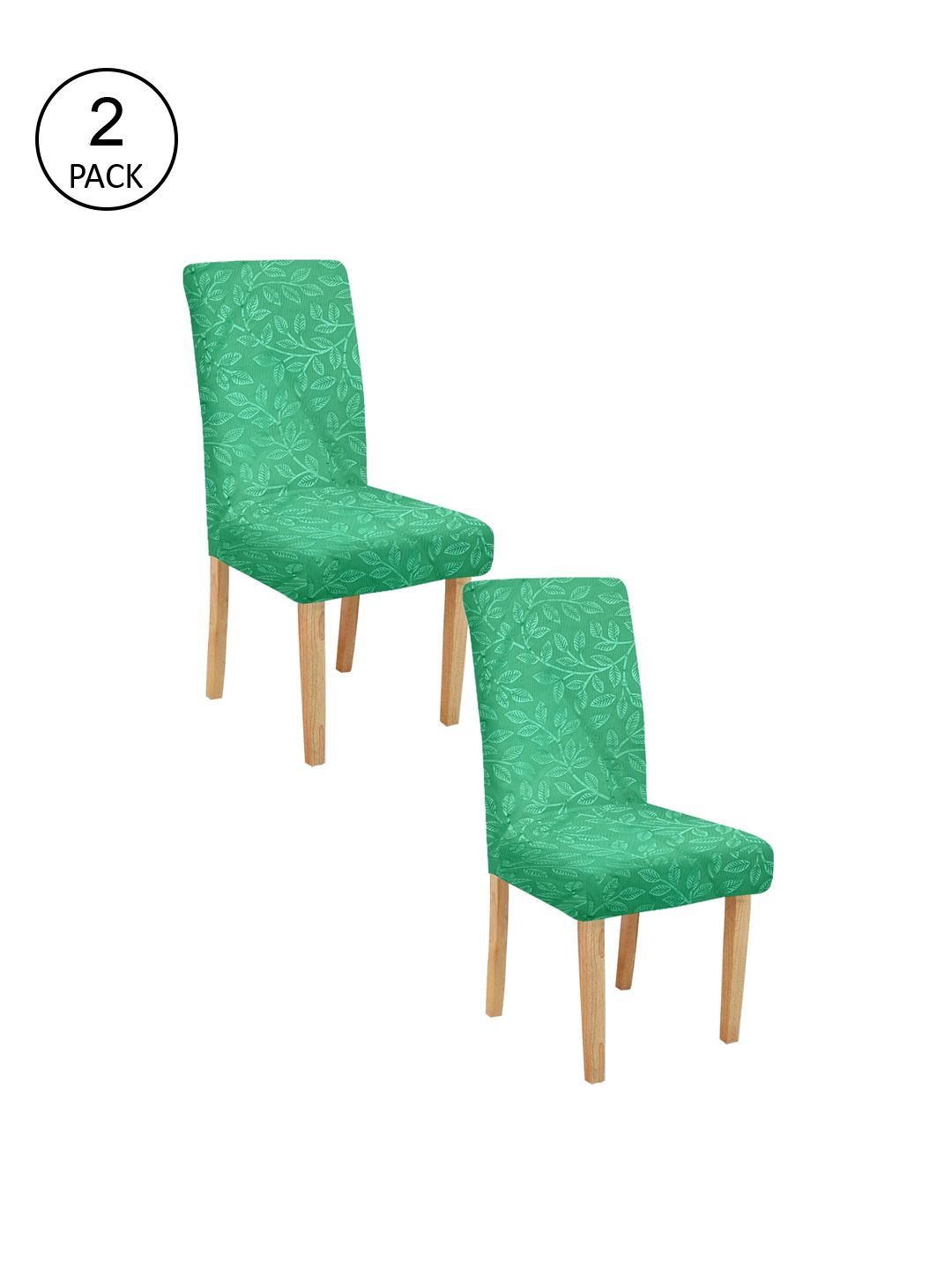 Cortina Set Of 2 Green Printed Chair Covers Price in India
