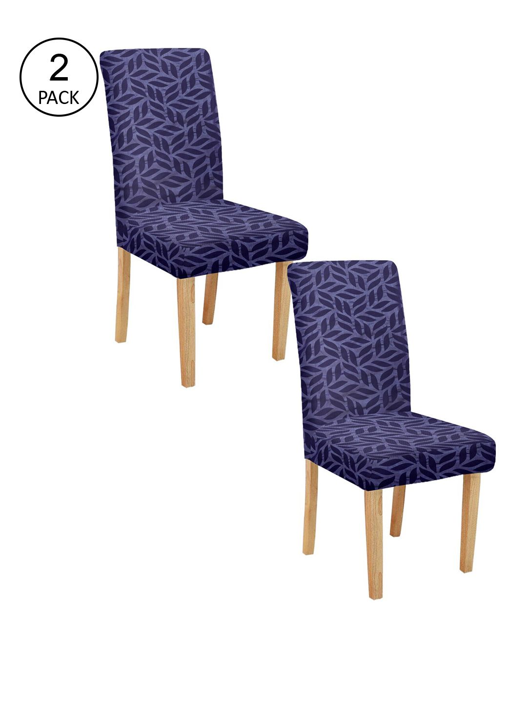 Cortina Set Of 2 Purple Printed Chair Covers Price in India