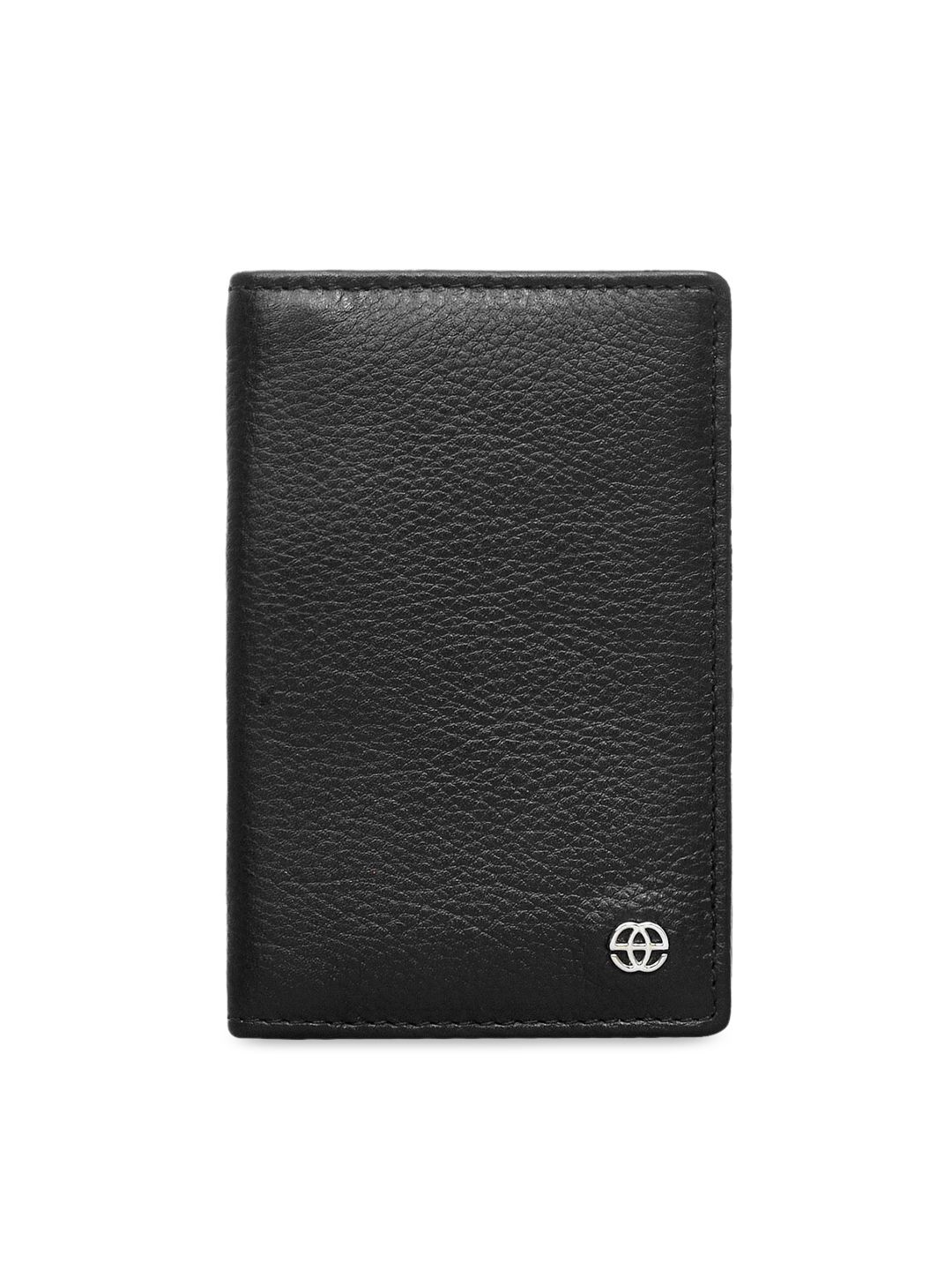 Eske Unisex Black Solid Leather Card Holder Price in India