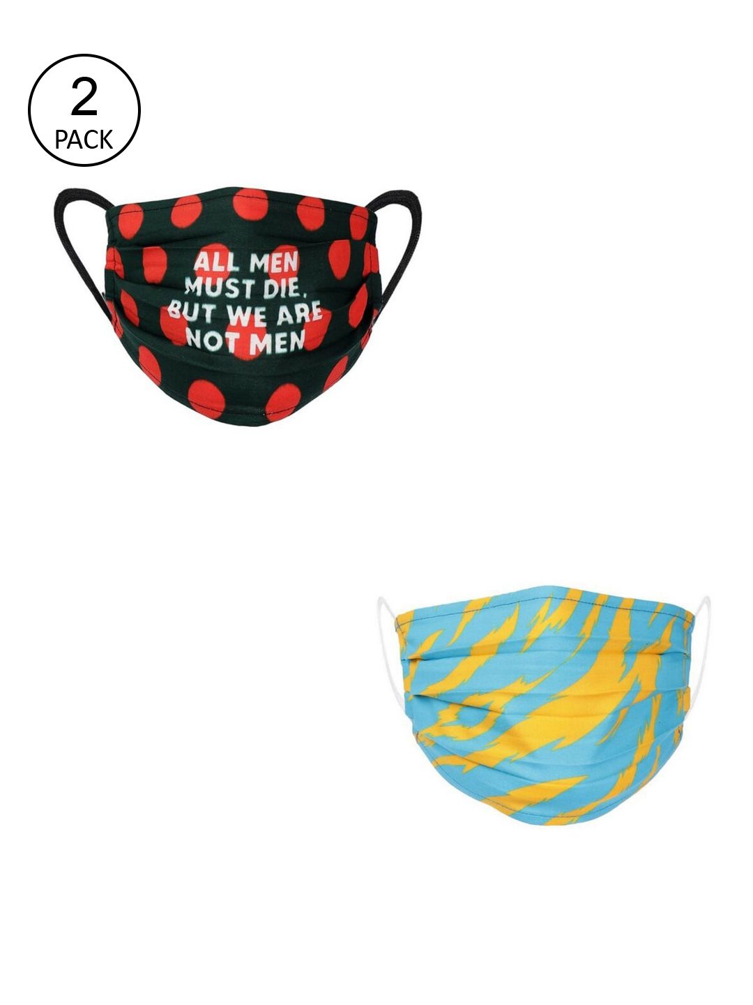 LIVE IT SAFE Unisex Pack Of 2 Printed 4-Ply Reusable Nano-Technology Cotton Cloth Masks Price in India