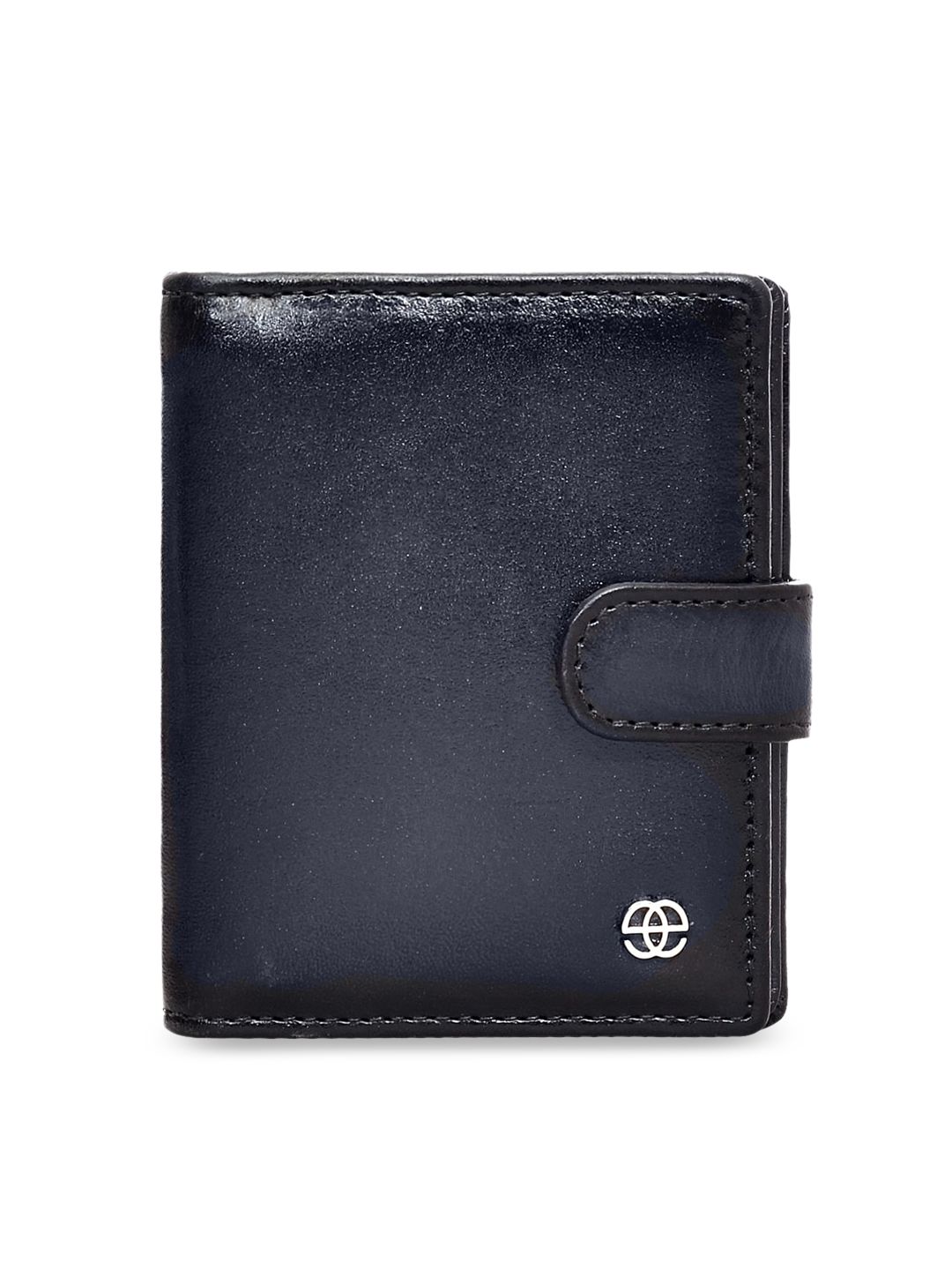 Eske Unisex Navy Blue Solid Leather Card Holder Price in India