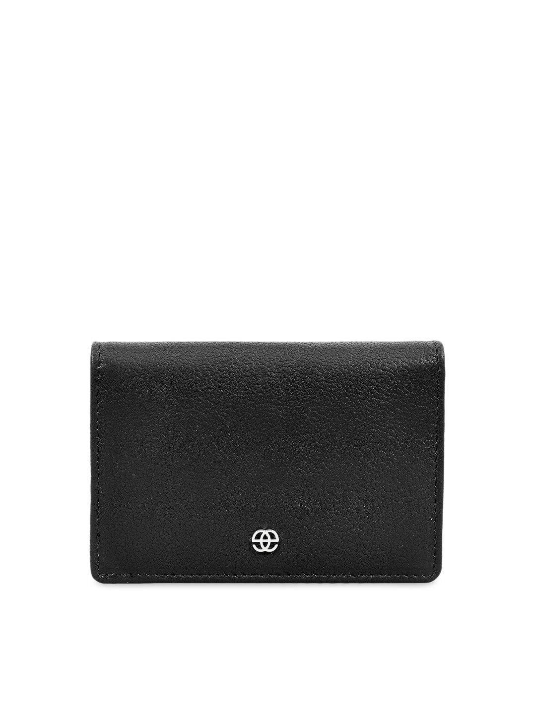 Eske Unisex Black Solid Leather Card Holder Price in India