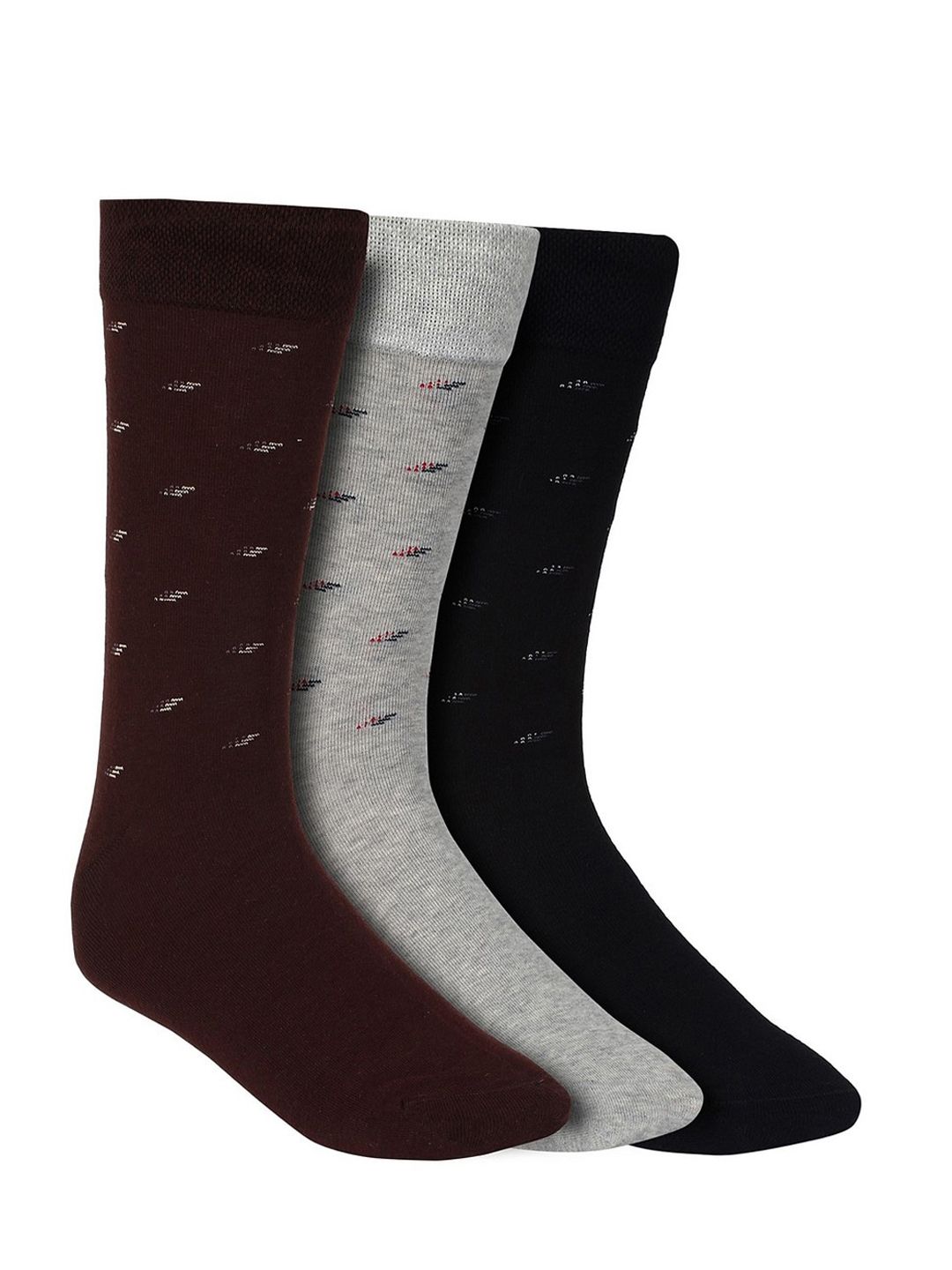 Creature Men Pack Of 3 Assorted Calf-Length Cotton Socks