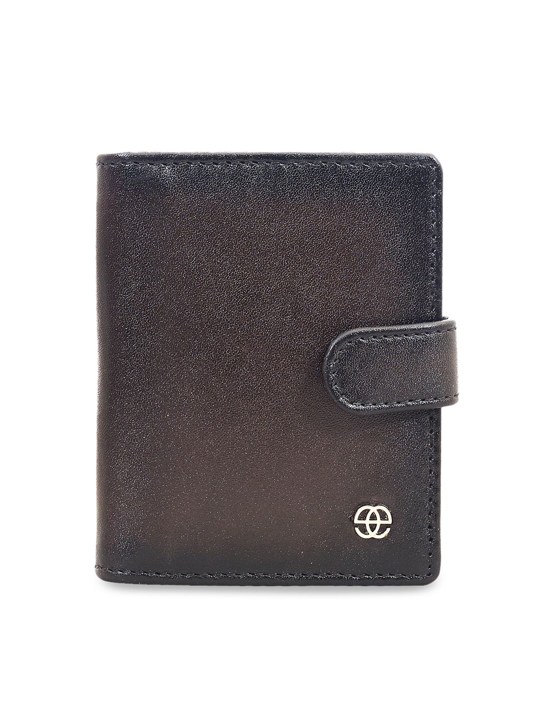 Eske Unisex Grey & Brown Solid Leather Card Holder Price in India