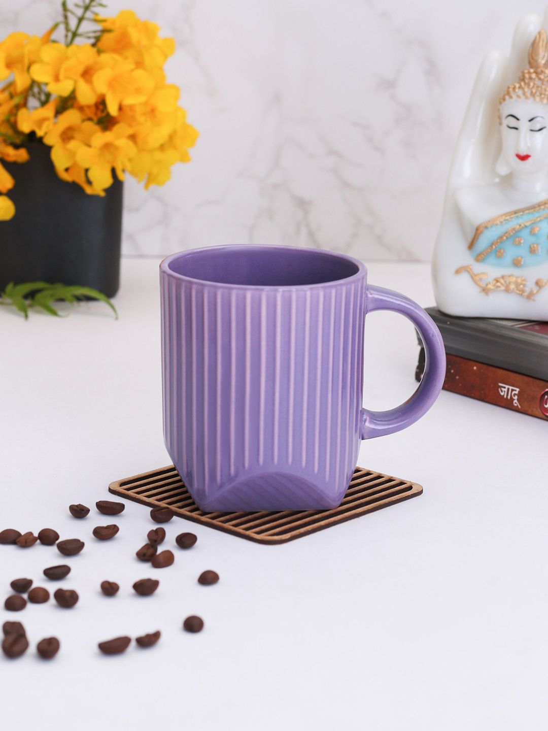 CLAY CRAFT Purple Textured Ceramic Mug Price in India