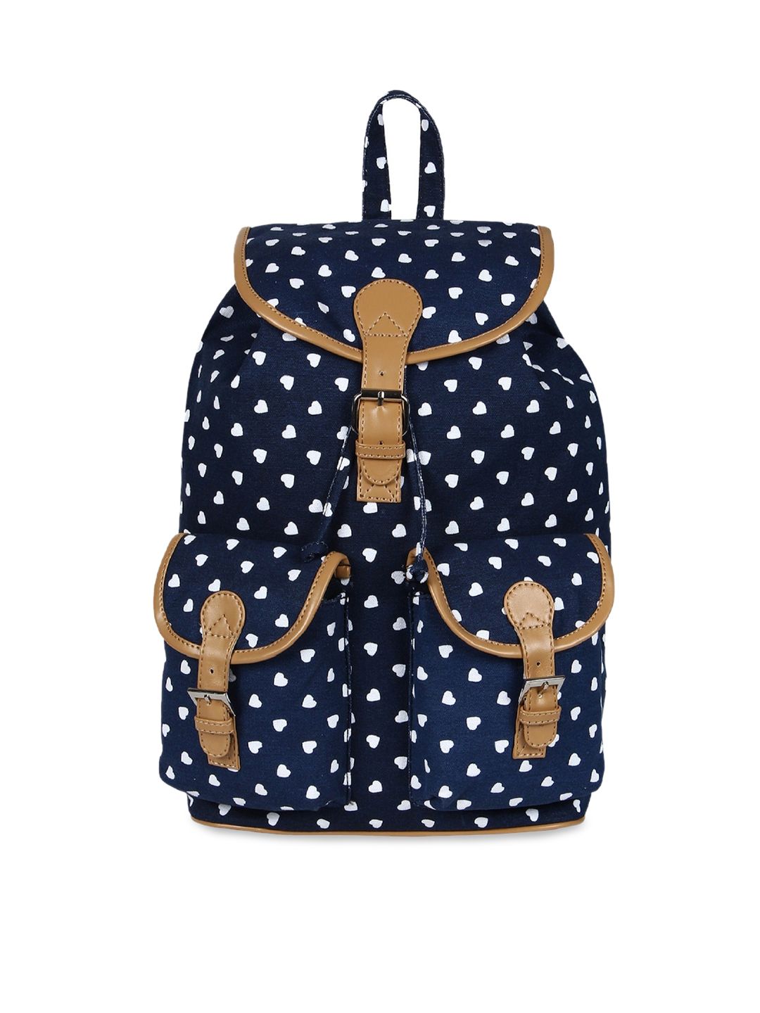 Lychee bags Women Navy Blue Geometric Backpack Price in India