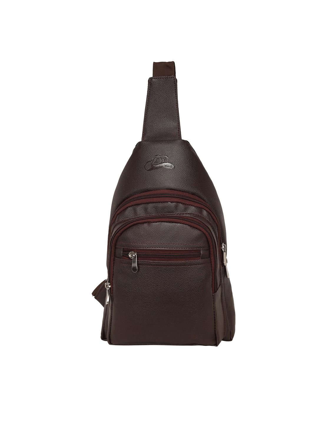 Leather World Unisex Brown Textured Backpack Price in India