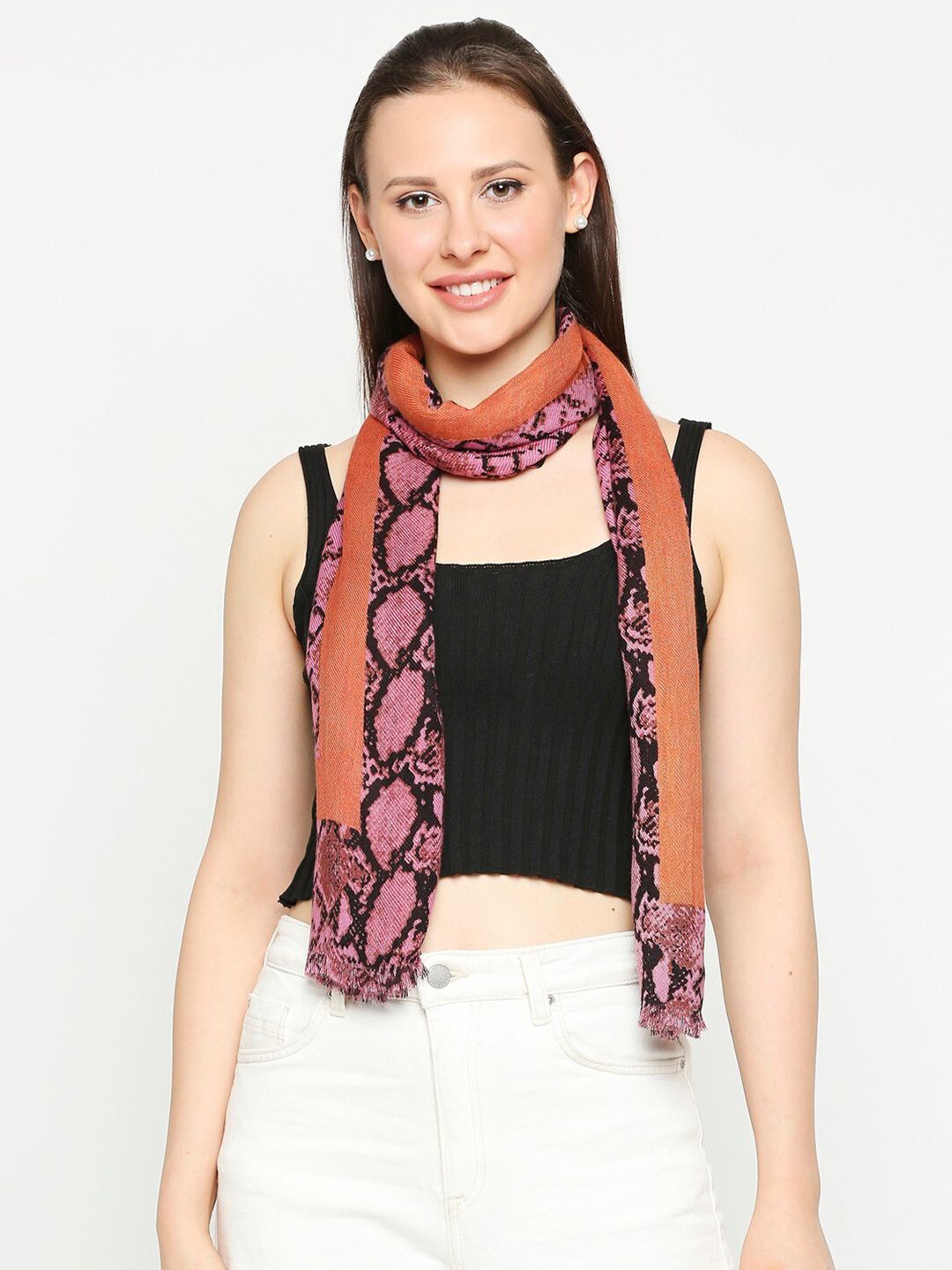 Get Wrapped Women Multicoloured Printed Scarf Price in India